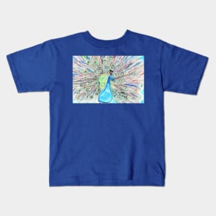 Peacock Watercolour Painting Kids T-Shirt